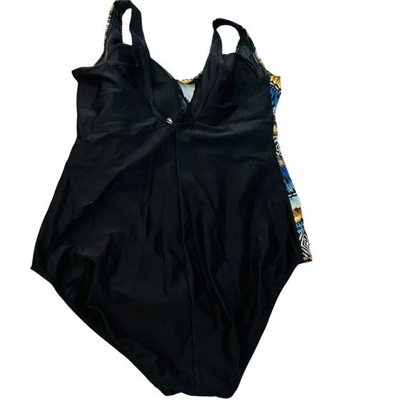 Christina One Piece Swimsuit Size 20W Side Tie Faux Wrap Flattering Built in Bra - Picture 7 of 7